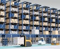 Modern Automated Logistics Center`s interior Royalty Free Stock Photo