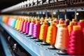 modern and automatic sewing or embroidery spinning machine textile industry factory concept Royalty Free Stock Photo
