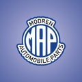 Modern Automobile Parts - Logo in Blue, Black and White Color Royalty Free Stock Photo