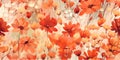 Modern Autumn leaves. Vector seamless pattern background of Fall flower season ,Creative collage Royalty Free Stock Photo