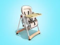 Modern baby chair for feeding 3d render image for advertising on