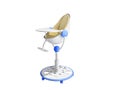 Modern baby chair for feeding 3d render image for advertising on white no shadow