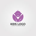 Modern baby kids logo templates, vector logos for business companies, pregnancy signs, symbol of children`s happy, illustration - Royalty Free Stock Photo