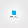 Modern baby kids logo templates, vector logos for business companies, pregnancy signs, symbol of children`s happy, illustration - Royalty Free Stock Photo