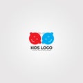 Modern baby kids logo templates, vector logos for business companies, pregnancy signs, symbol of children`s happy, illustration - Royalty Free Stock Photo