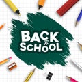 modern back school banner with ink splash design illustration Royalty Free Stock Photo