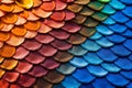 Background from abstract colorful fish scales, generative ai Royalty Free Stock Photo