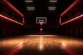 modern background arena neon building hall interior empty game corridor indoor basketball. Generative AI.