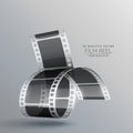 Modern background with 3d realistic film strip