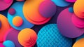 A modern background with volumes of color circles in an abstract style