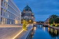 The modern backside of the City Palace, the cathedral and the river Spree Royalty Free Stock Photo