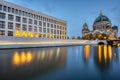 The modern backside of the City Palace, the Cathedral and the river Spree Royalty Free Stock Photo