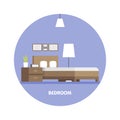 Modern badroom interior design icon. Vector illustration Royalty Free Stock Photo