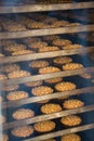 Modern bakery in confectionery factory. Cookies in the oven
