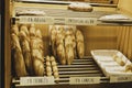 Modern bakery with different kinds of bread and buns in Spain Royalty Free Stock Photo