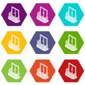 Modern balcony icons set 9 vector