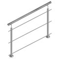 Modern Banister Stainless Steel isolated