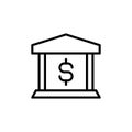 Modern bank line icon. Royalty Free Stock Photo