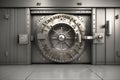 modern bank vault with a secure door