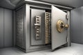 modern bank vault with a secure door