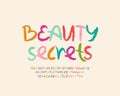 Modern banner Beauty Secrets with creative lettering