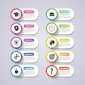 Modern banner button with icons. Vector illustration