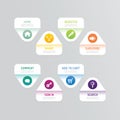 Modern banner button with social icon design options. Vector ill