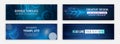 Modern banner design with technology element. Data protection, internet communication, science, big data, cover design set. Sci-fi