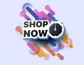 Modern banner shop now Royalty Free Stock Photo