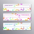 Modern banner template with abstract liquid gradient marble background, Corporate web header, footer Royalty Free Stock Photo