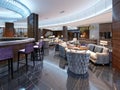 Modern bar and restaurant interior, part of a hotel, designer interior Royalty Free Stock Photo