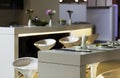 Modern bar stools in kitchen