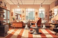 Modern barbershop on a light background