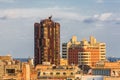 Modern Barcelona Buildings under Stormy Skies