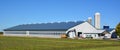 Modern barn in Fall landscape Eastern township Bromont,