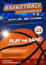 Modern basketball poster template with sample text Royalty Free Stock Photo