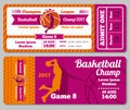 Modern basketball ticket vector template