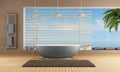 Modern Bathroom with blue bathtub