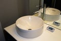 Modern Bathroom Bowl Sink, Faucet, and Counter