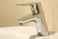 Modern bathroom chrome faucet Royalty Free Stock Photo