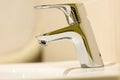 Modern bathroom chrome faucet Royalty Free Stock Photo