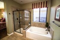 Modern Bathroom With Glass Shower And Tub Royalty Free Stock Photo