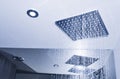 Modern bathroom interior with ceiling shower Royalty Free Stock Photo