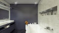 Modern Bathroom interior 3d rendering minimalistic, bright