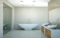 Modern bathroom interior 3d rendering mock up