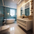 Modern Bathroom Interior Details. Generative AI Royalty Free Stock Photo