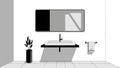 Modern Bathroom Interior with Floating Vanity Sink Royalty Free Stock Photo