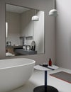 Modern bathroom interior in minimal scandinavian style Royalty Free Stock Photo