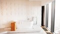 Modern bathroom in light colours. Royalty Free Stock Photo