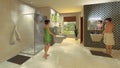Modern Bathroom with mosaic wall Royalty Free Stock Photo